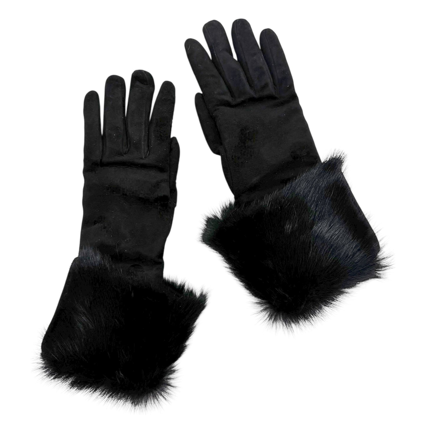 Dolce & Gabbana Black Fur Trim Sheepskin Gloves