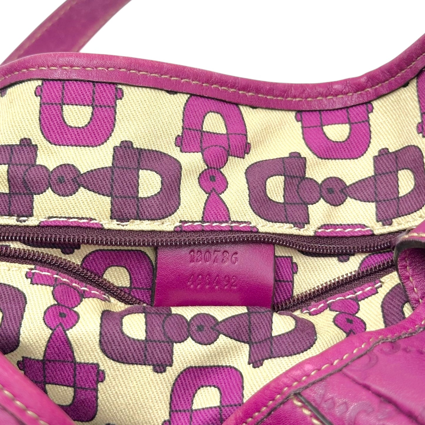 Gucci Magenta Guccissima Monogram Shima Shoulder Bag