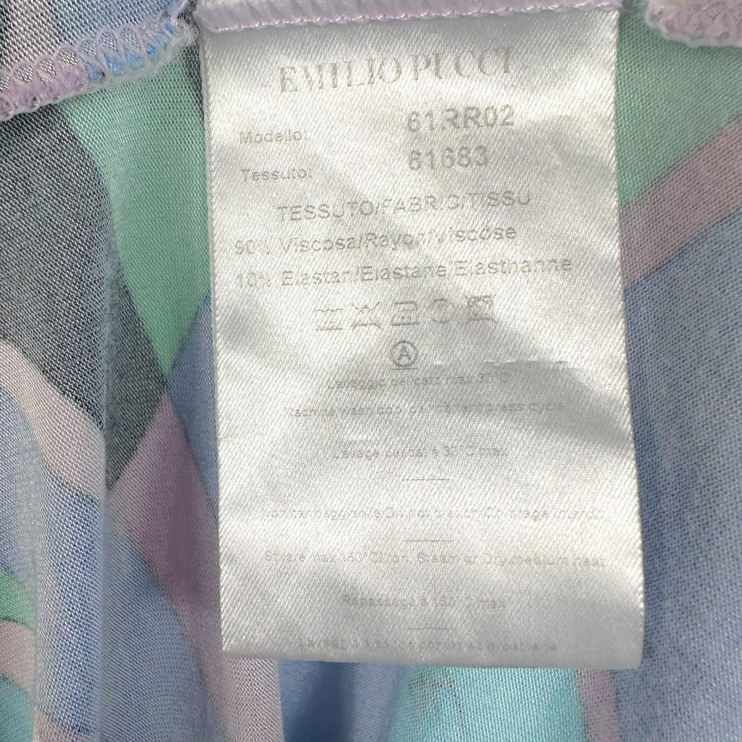 Emilio Pucci Blue & Purple Printed Cowl Neck Tank