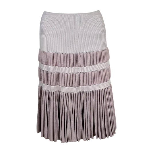 Alaïa Lavender Silk Knit Pleated Midi Skirt
