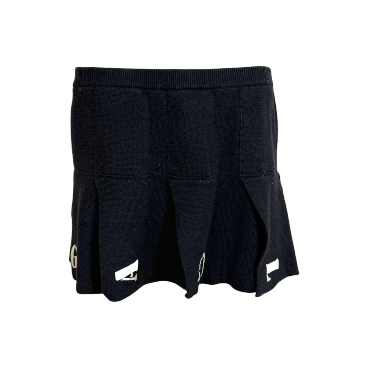 Jean Paul Gaultier Knit Logo Mini Skirt Black White
