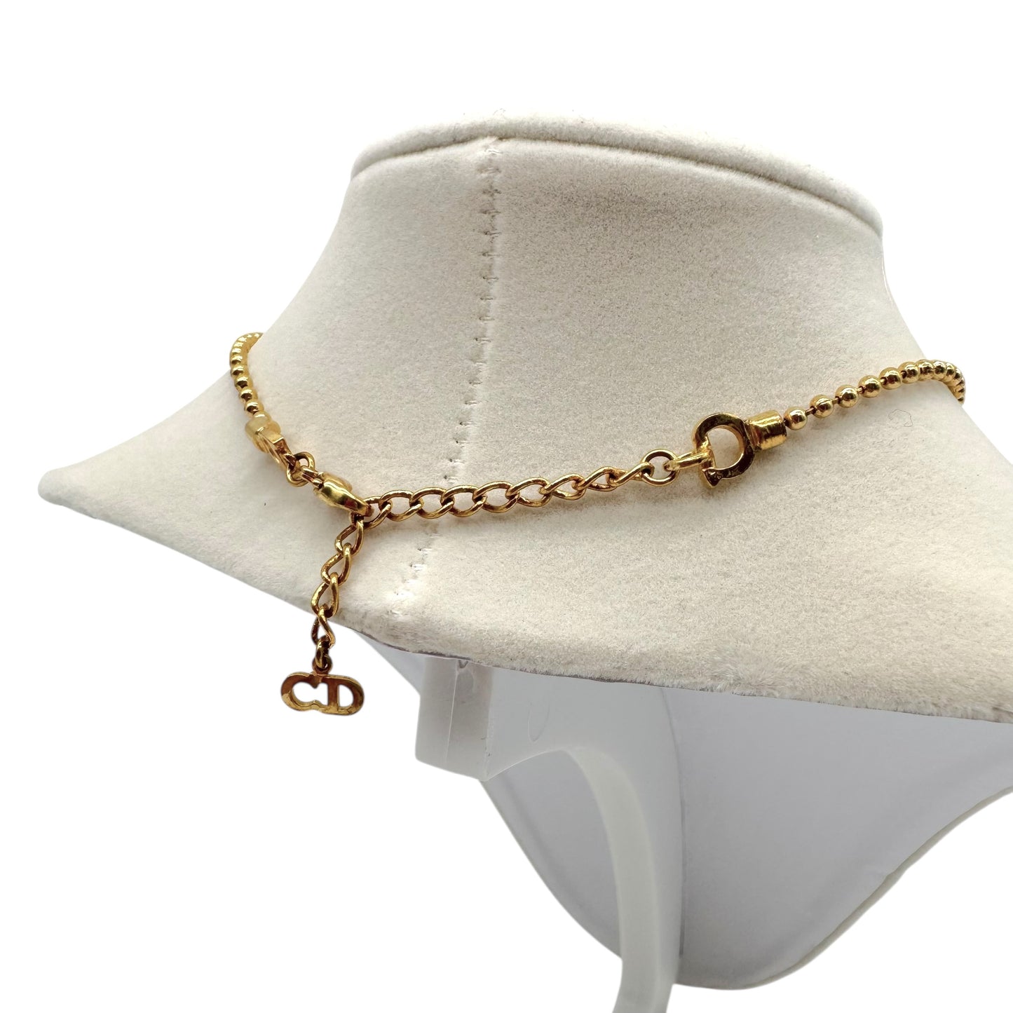 Christian Dior Gold Tag Logo Necklace