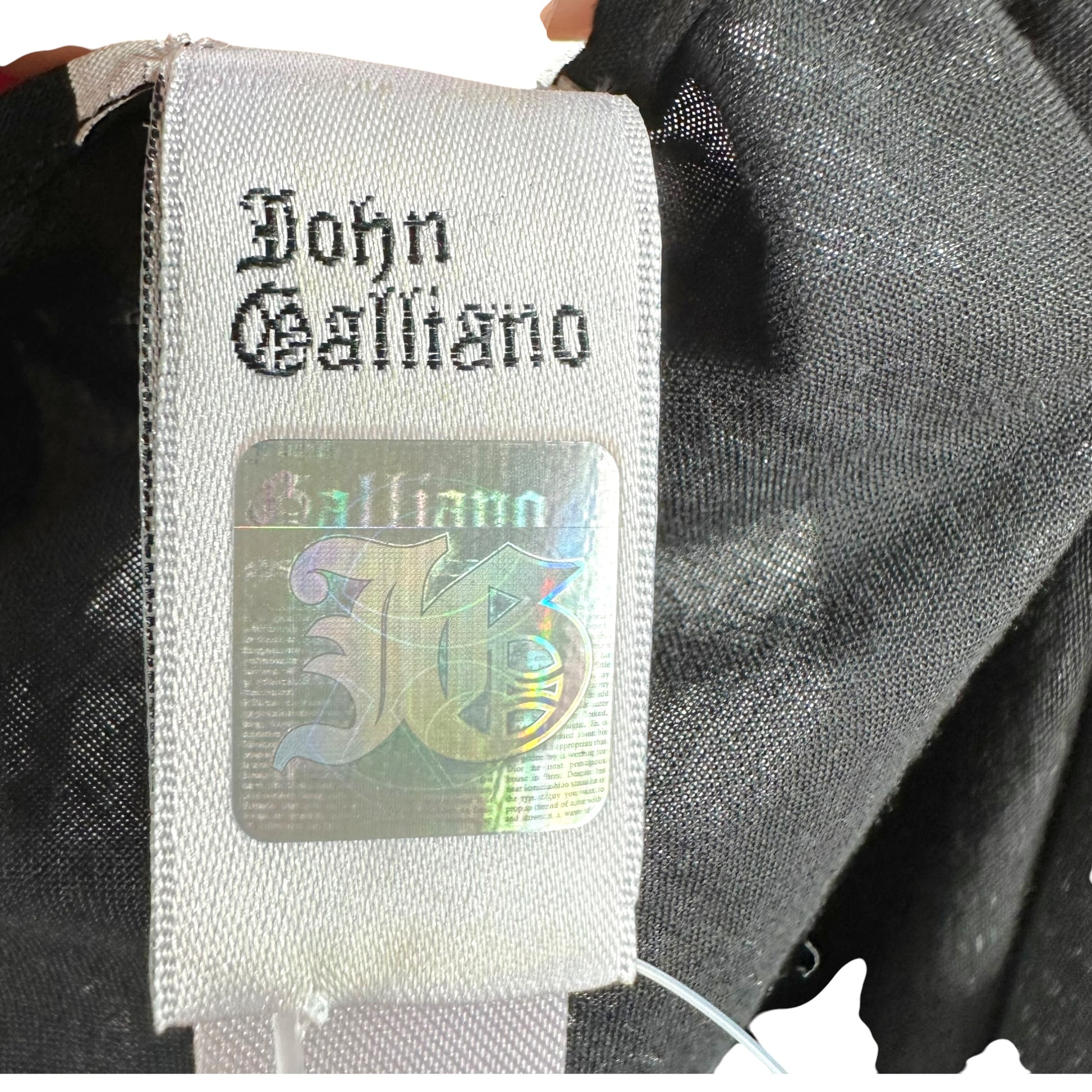 John Galliano Mini Shift Dress Black White Gazette Print