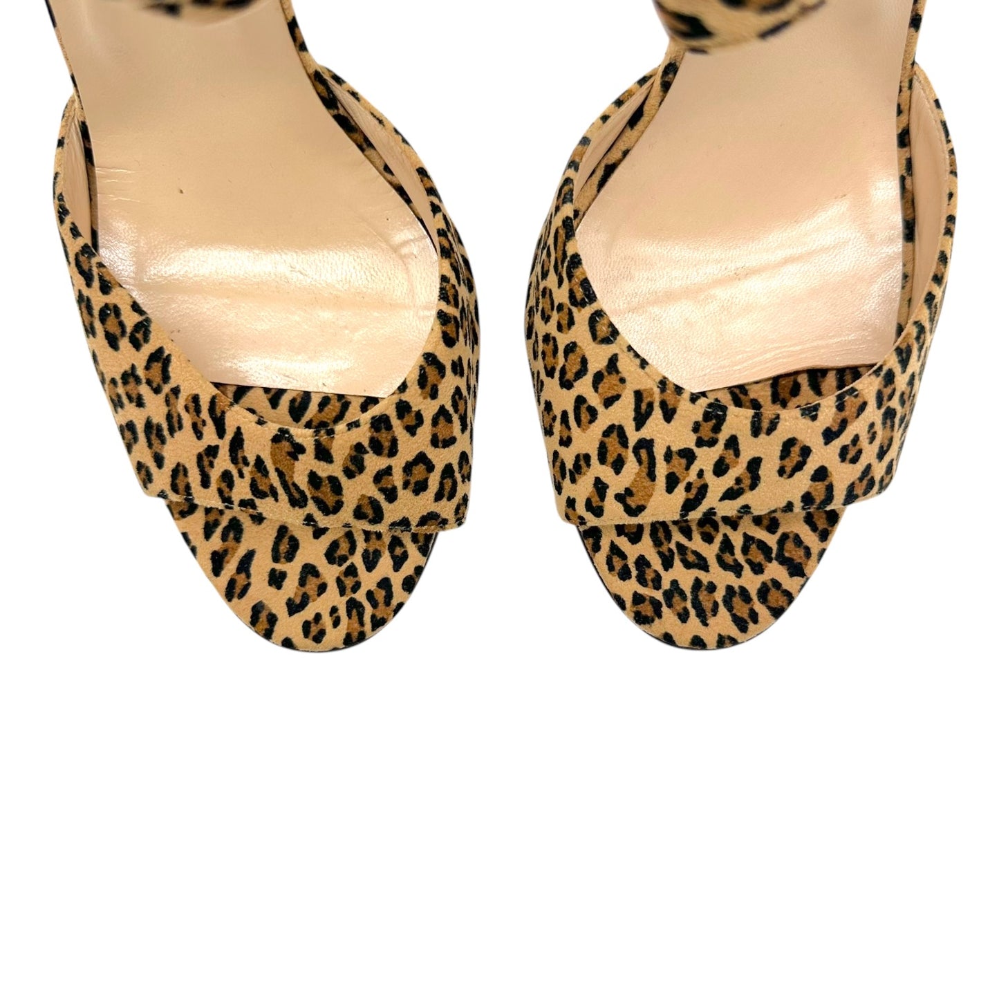Manolo Blahnik Leopard Print Suede Sandal Heels