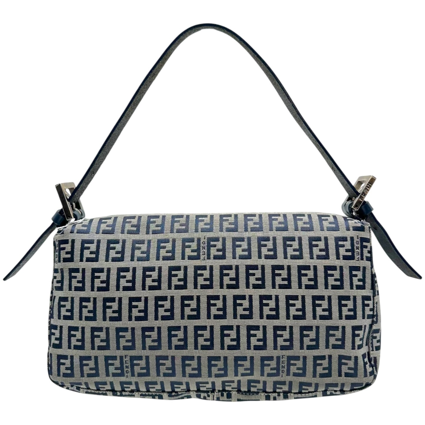 Fendi Navy Blue Zucchino Monogram Baguette Bag
