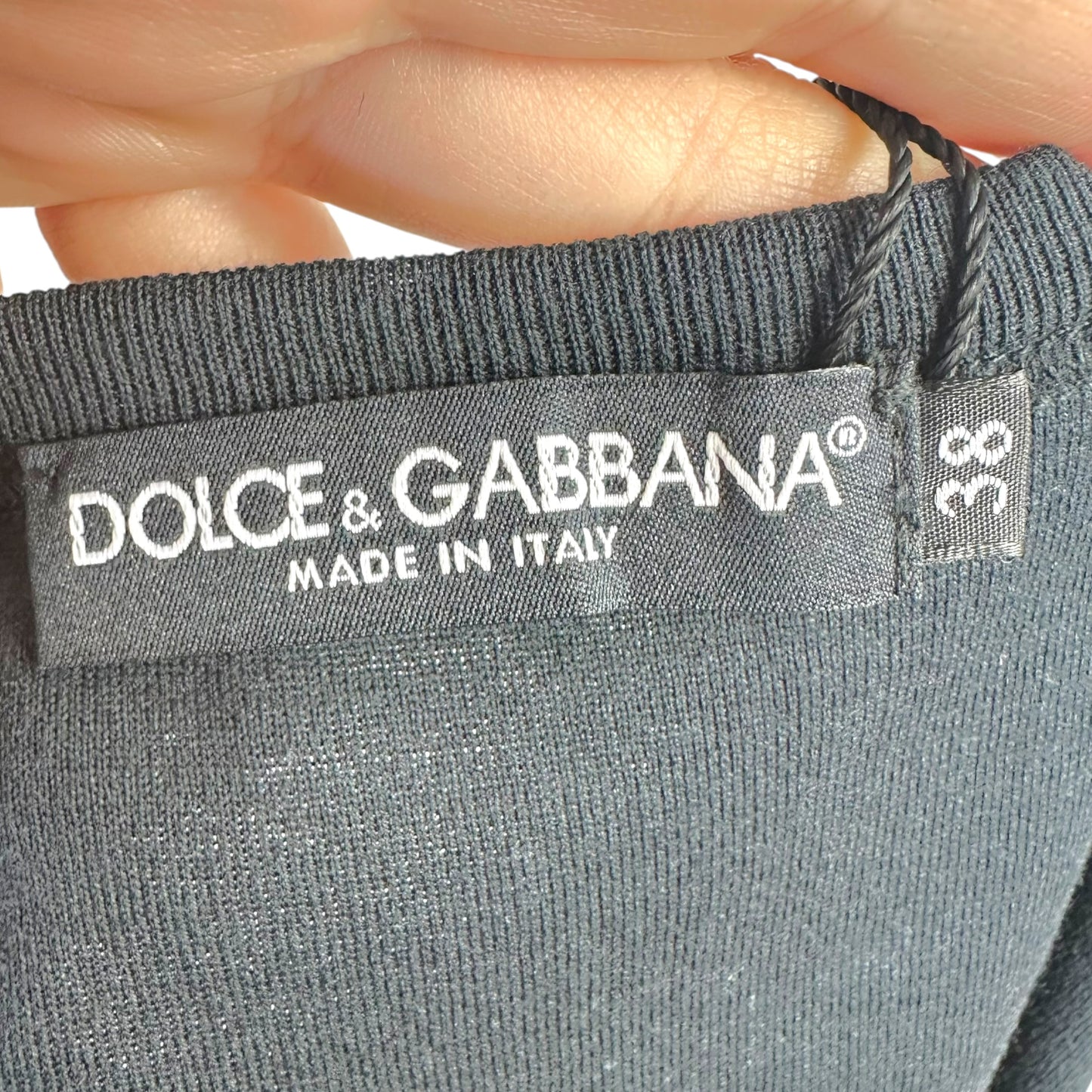 Dolce & Gabbana Black Crystal Cross Embellished Tank Top