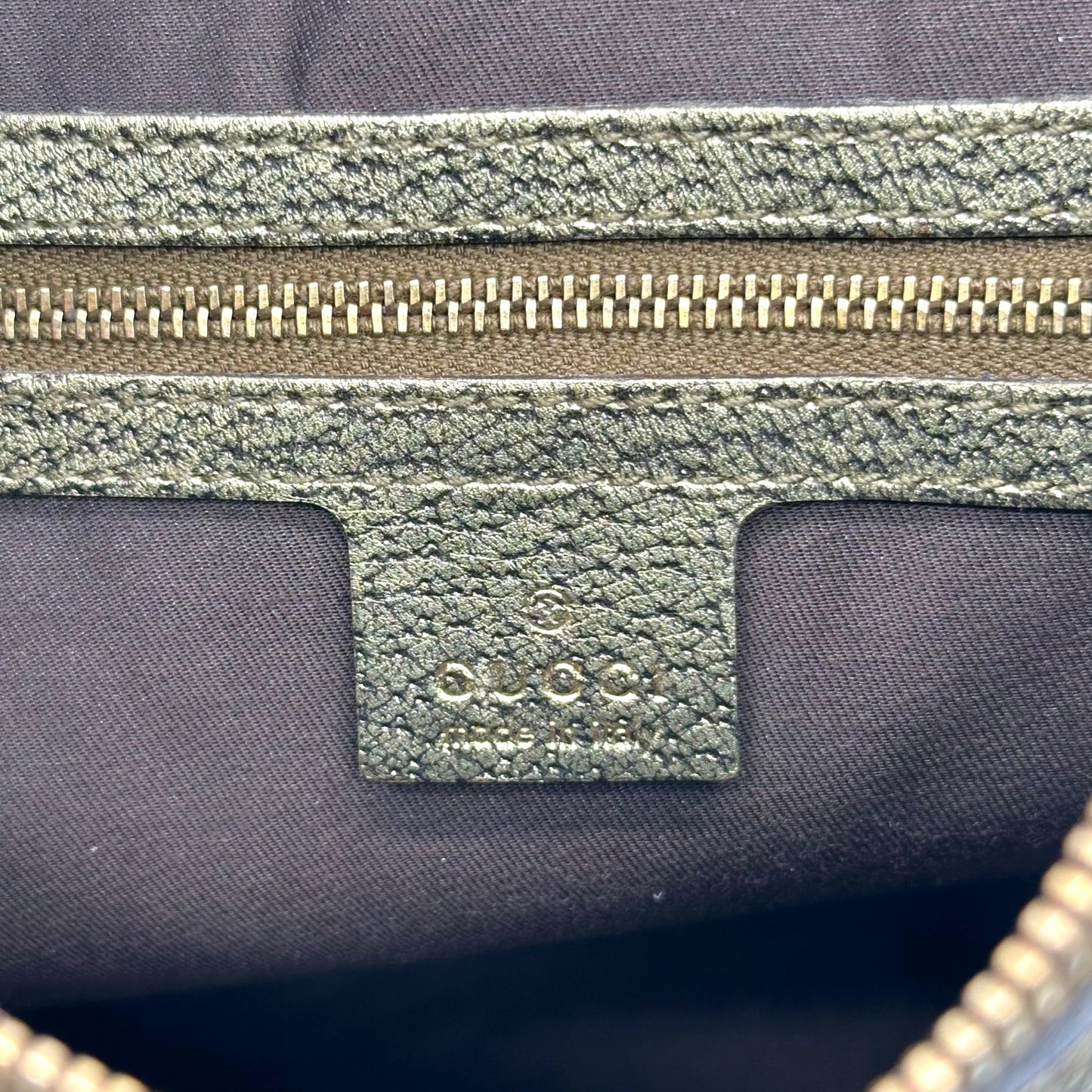 Gucci Tan Canvas Monogram Horsebit Hobo Bag