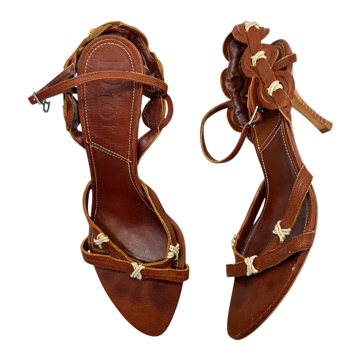 Christian Dior Brown Twine Sandal Heels