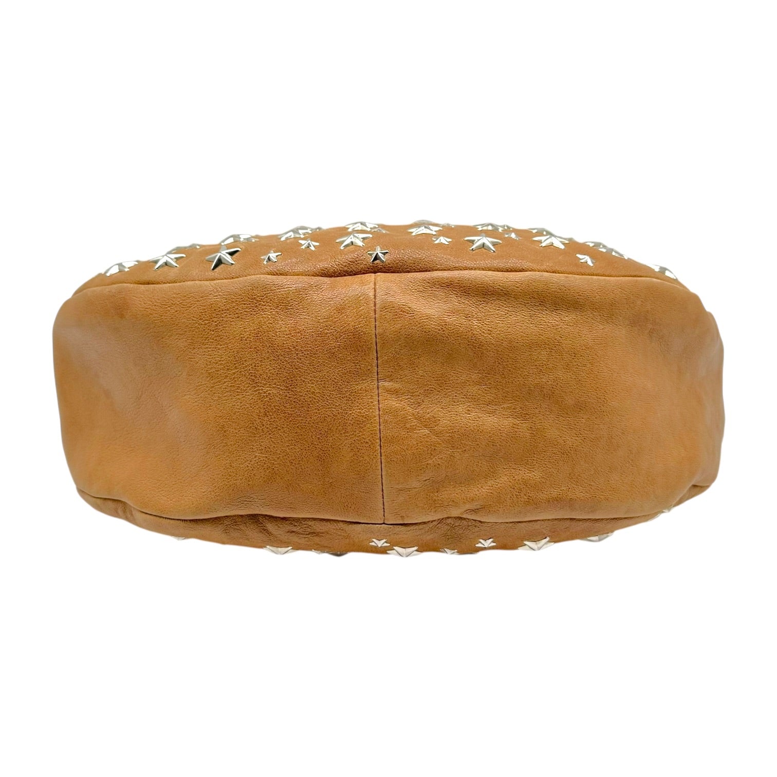 Jimmy Choo Tan Hobo Shoulder Bag With Star Studs