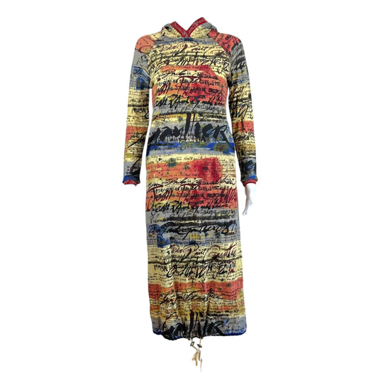 Jean Paul Gaultier Multicolor Logo Knit Hooded Maxi Dress