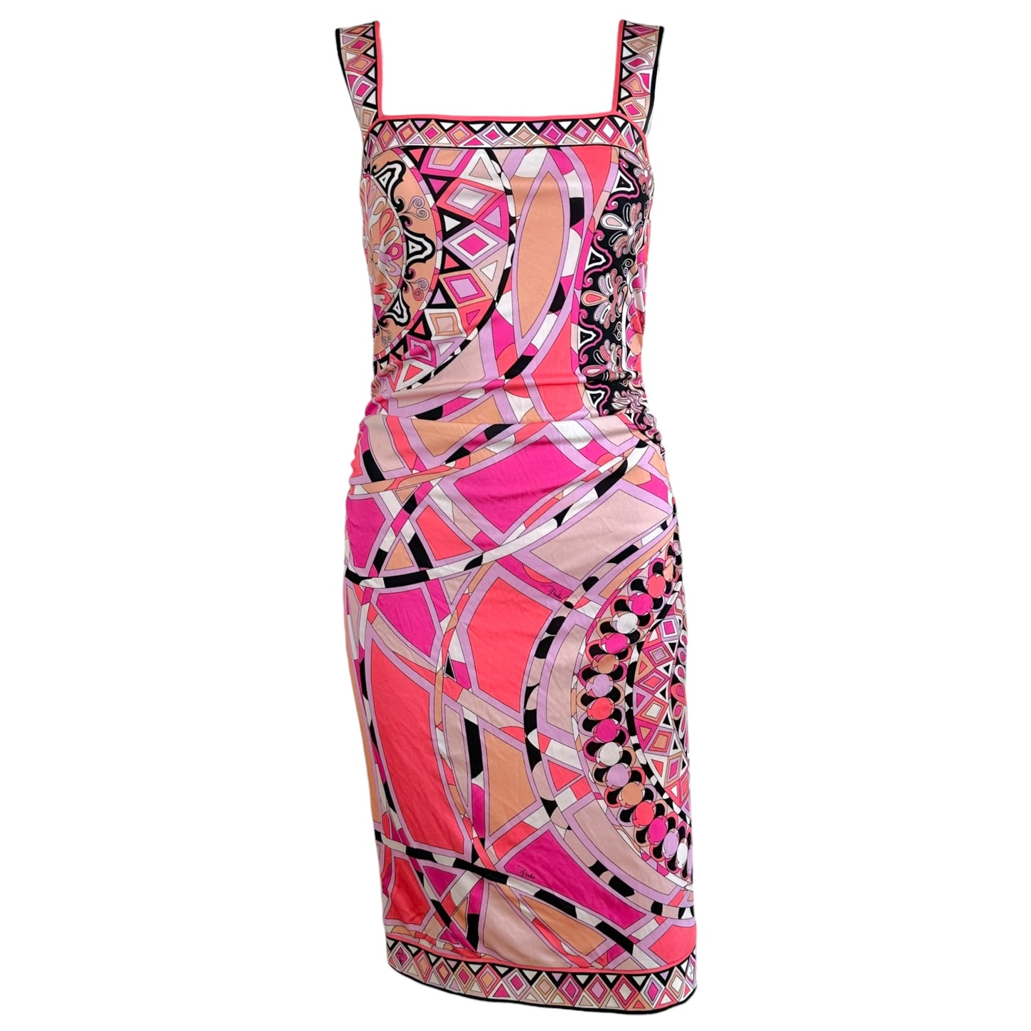 Emilio Pucci Pink Printed Bodycon Midi Dress