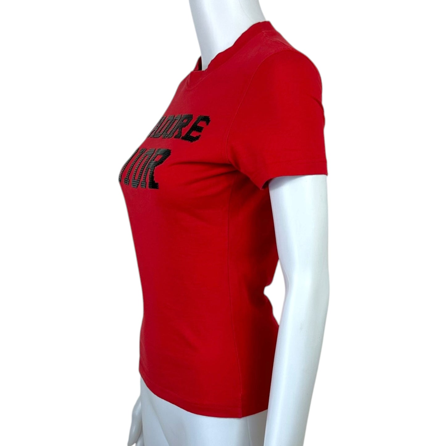 Christian Dior F/W 2003 Red & Black Metal Mesh J'Adore Dior T-Shirt