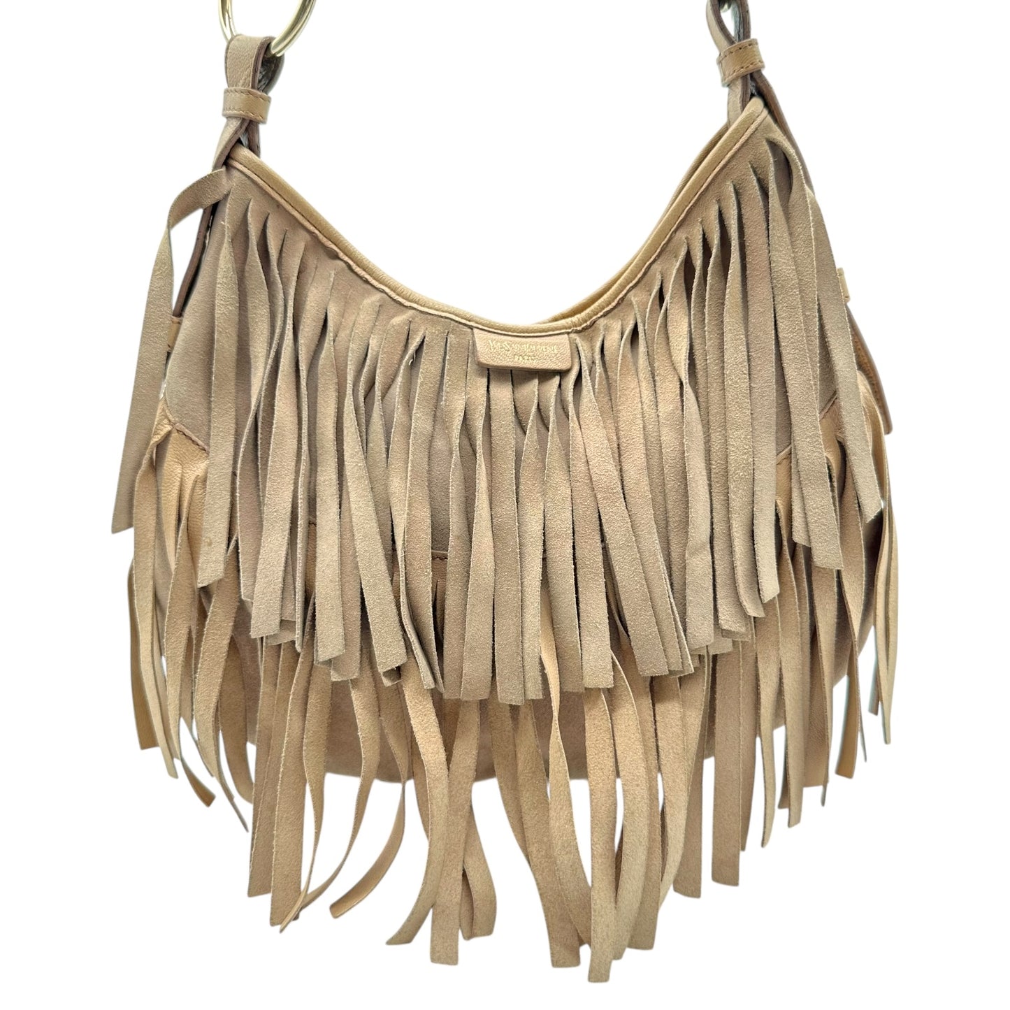 Yves Saint Laurent by Tom Ford Tan Suede Fringe Shoulder Bag