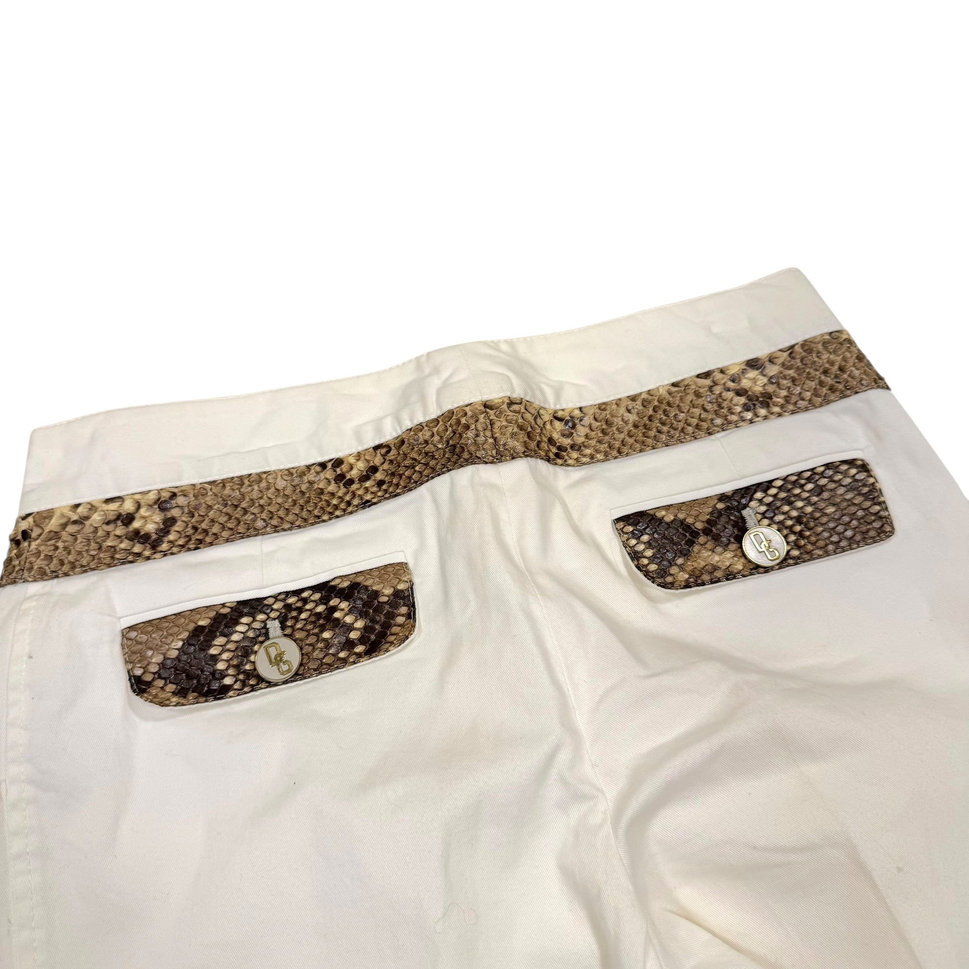 Dolce & Gabbana S/S 2005 White Python Trim Trousers - Outfit Repeater