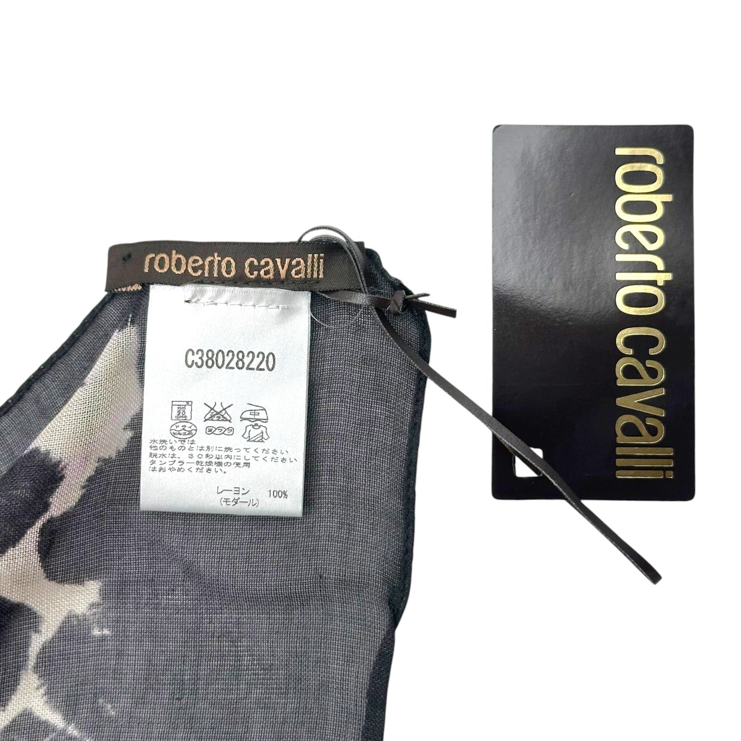 Roberto Cavalli Pink Black Leopard Print Scarf