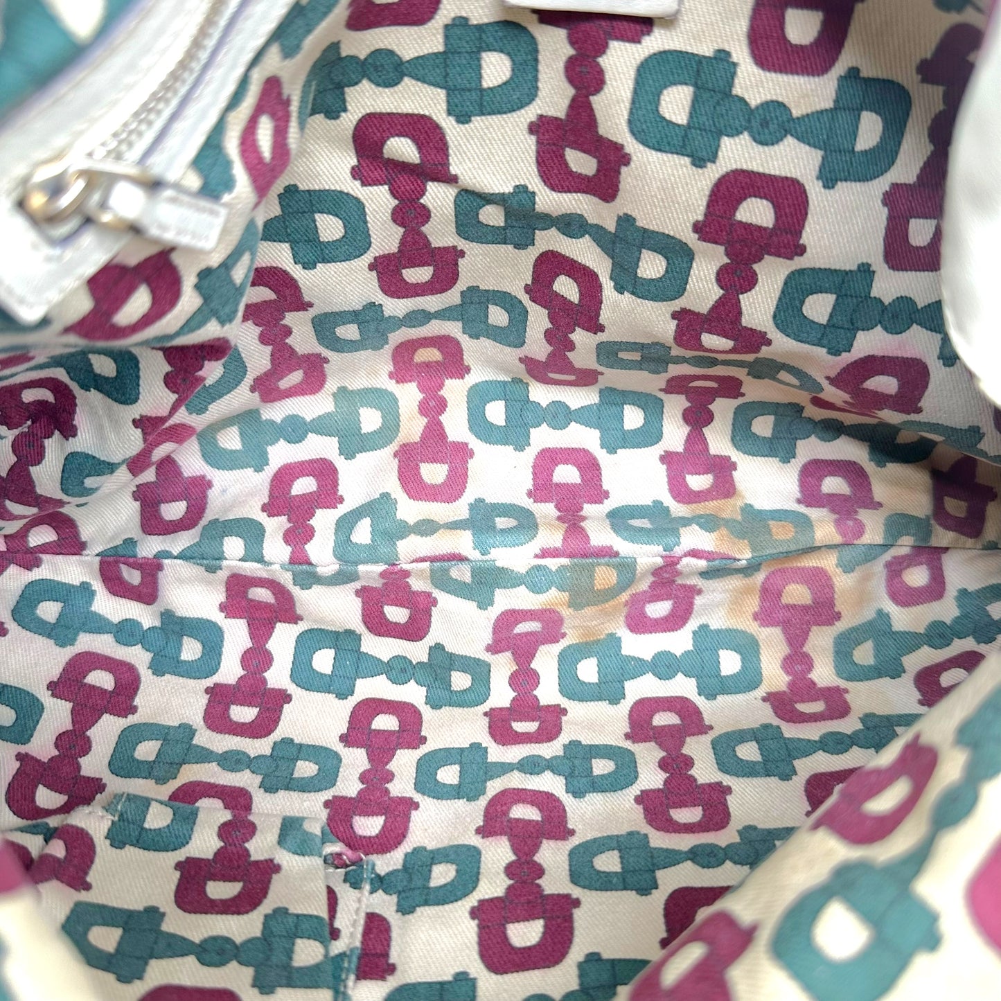 Gucci Light Gray Embossed Monogram Hobo Bag