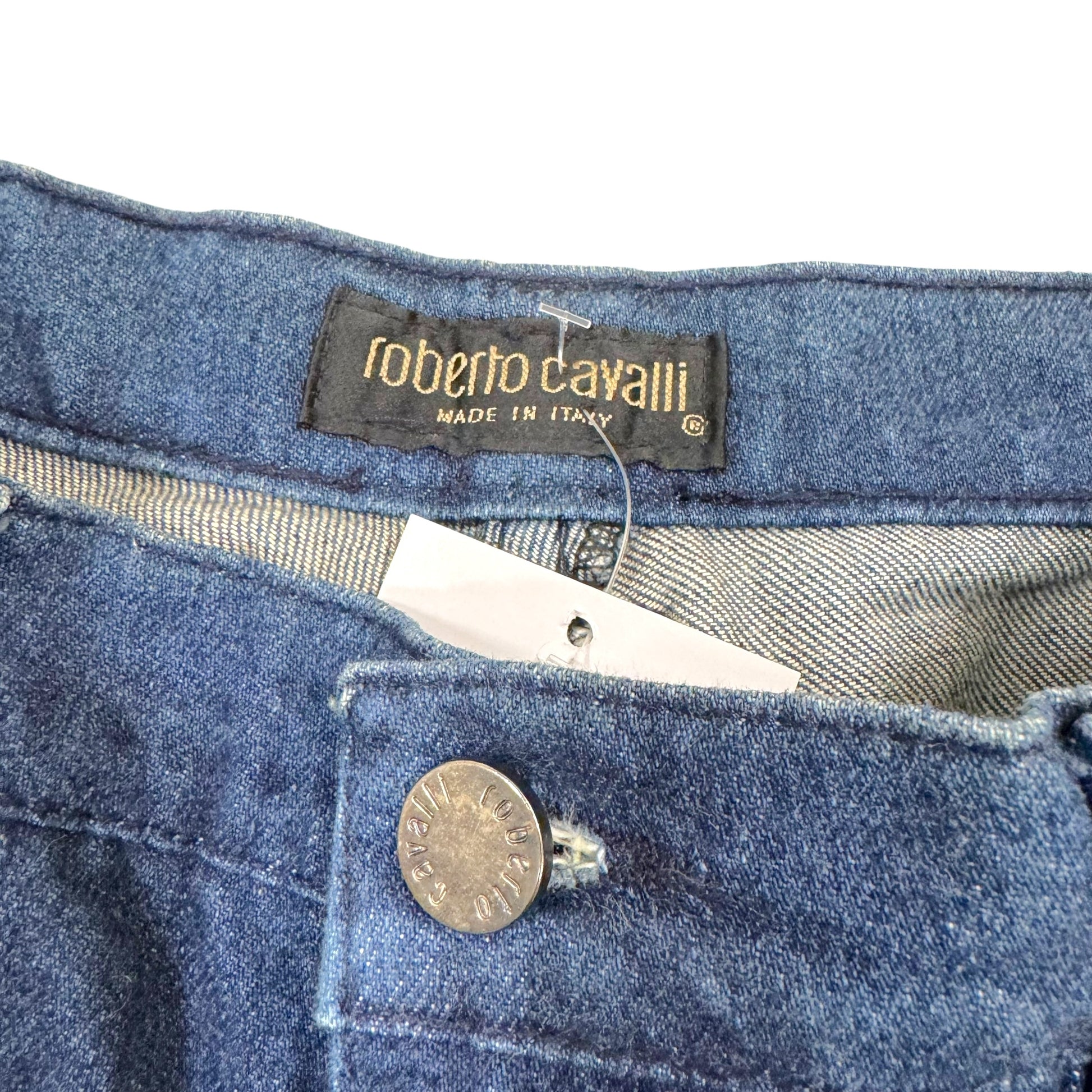 Roberto Cavalli S/S 2000 Floral Print Shine Jeans - Outfit Repeater