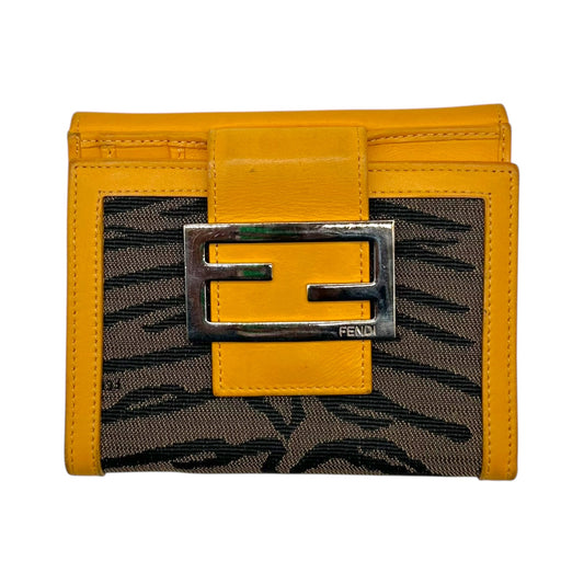 Fendi Yellow Leather & Tiger Print Bi-fold Wallet - Outfit Repeater