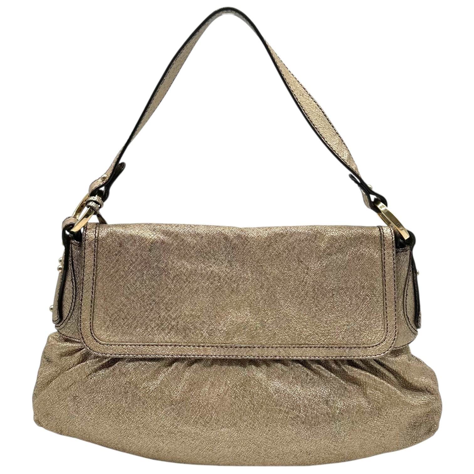 Fendi Gold Leather Medium Chef Bag