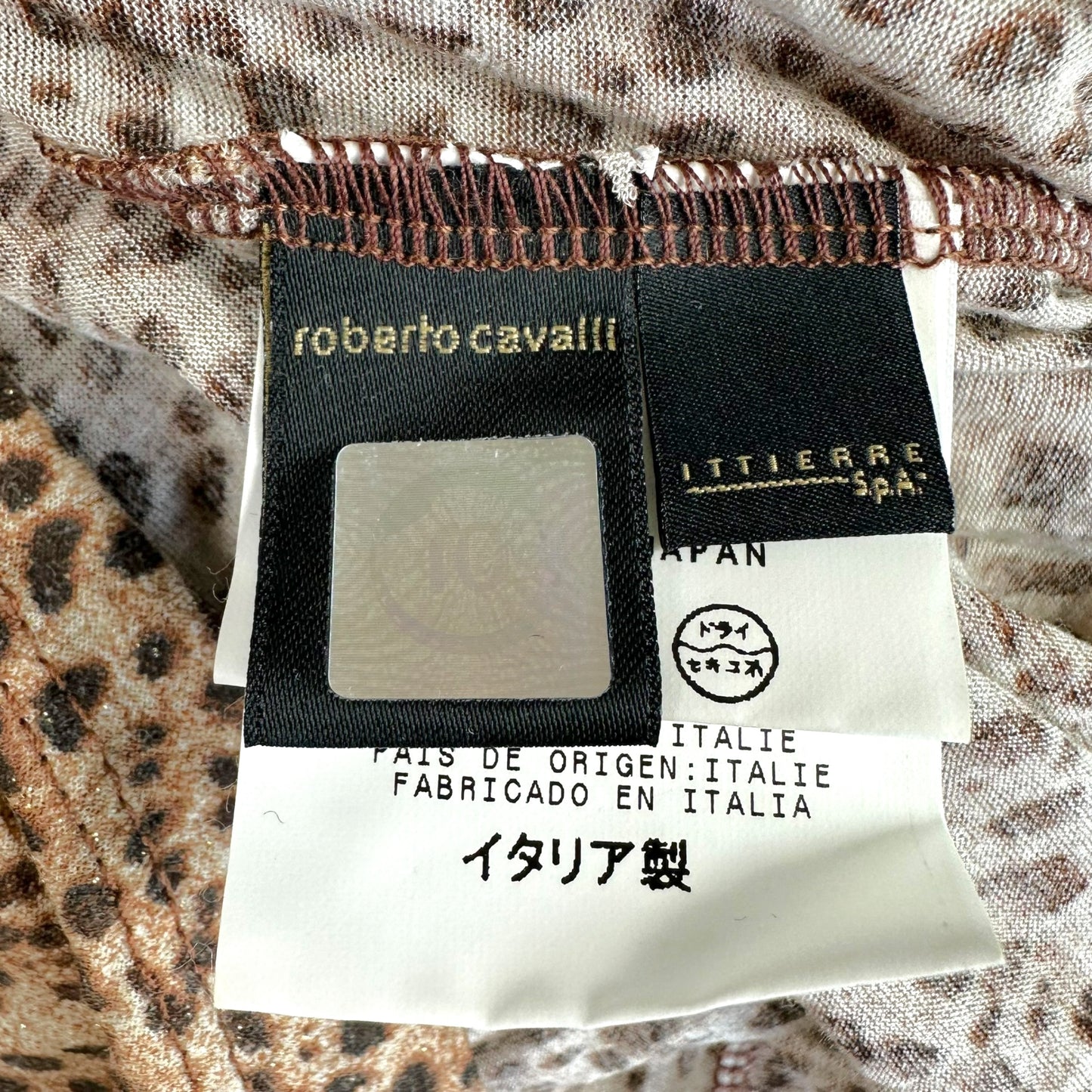 Just Cavalli Roberto Cavalli Metallic Leopard & Sequin Floral Midi Dress