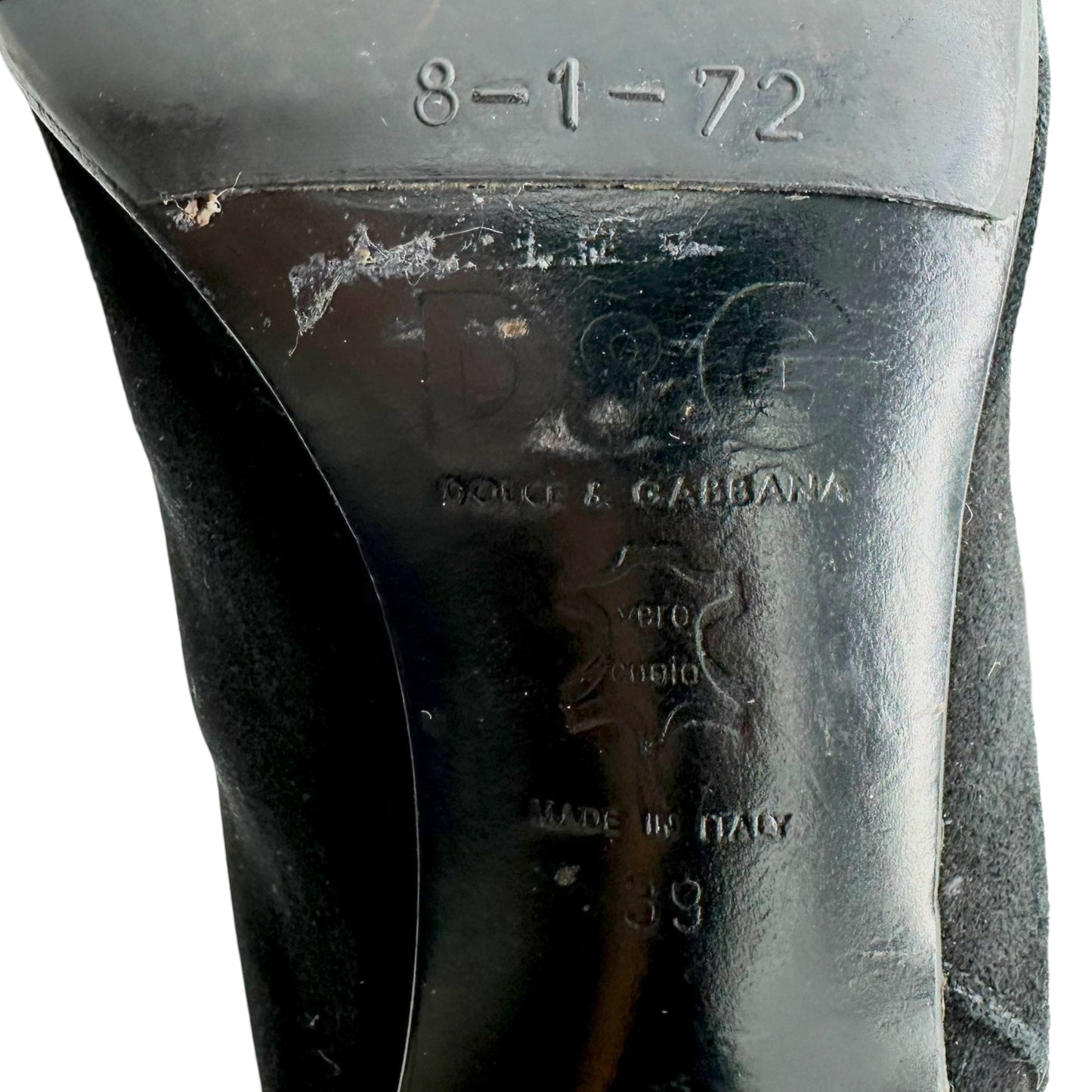 D&G Dolce & Gabbana Black Suede Button Boots - Outfit Repeater