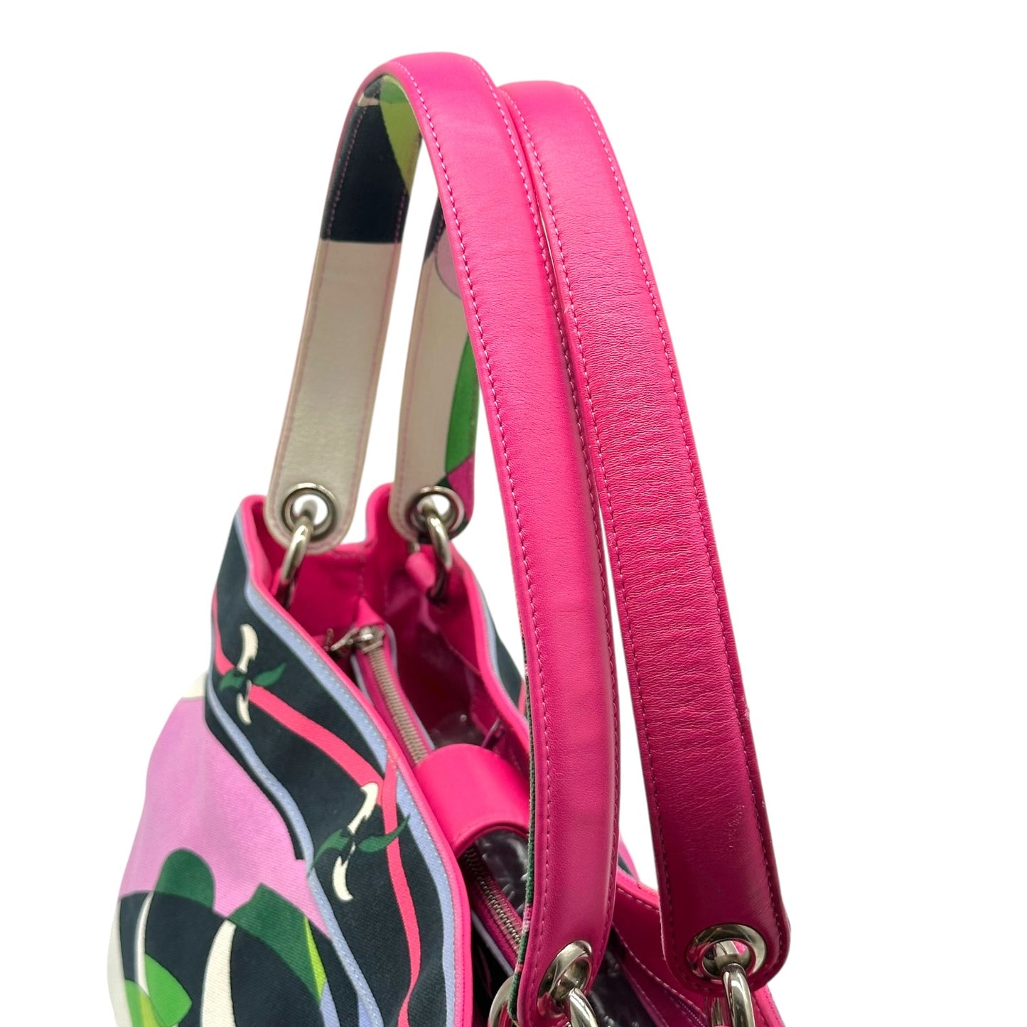 Emilio Pucci Multicolor Printed Canvas Tote Bag