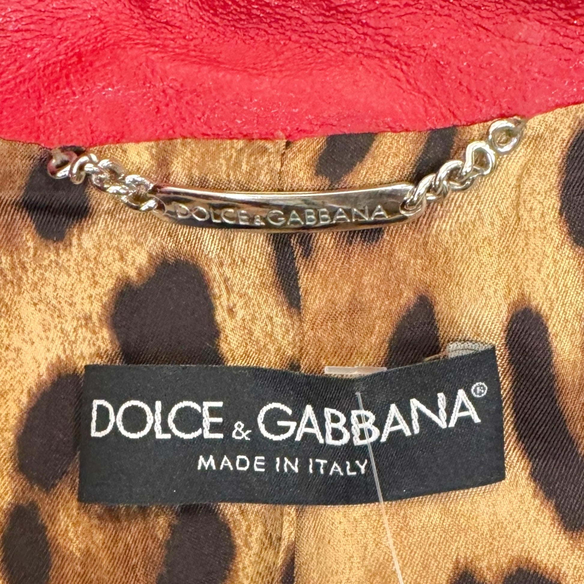Dolce & Gabbana Red Leather Bomber Jacket - Outfit Repeater