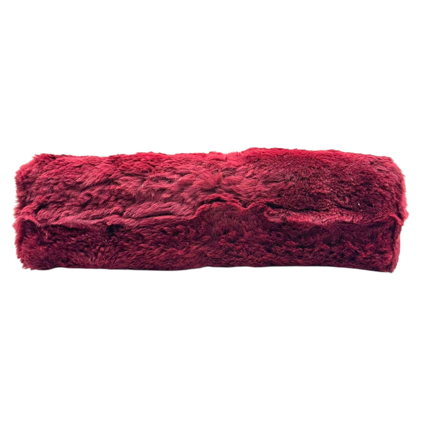 Chanel Burgundy Rabbit Fur Shoulder Tote Bag