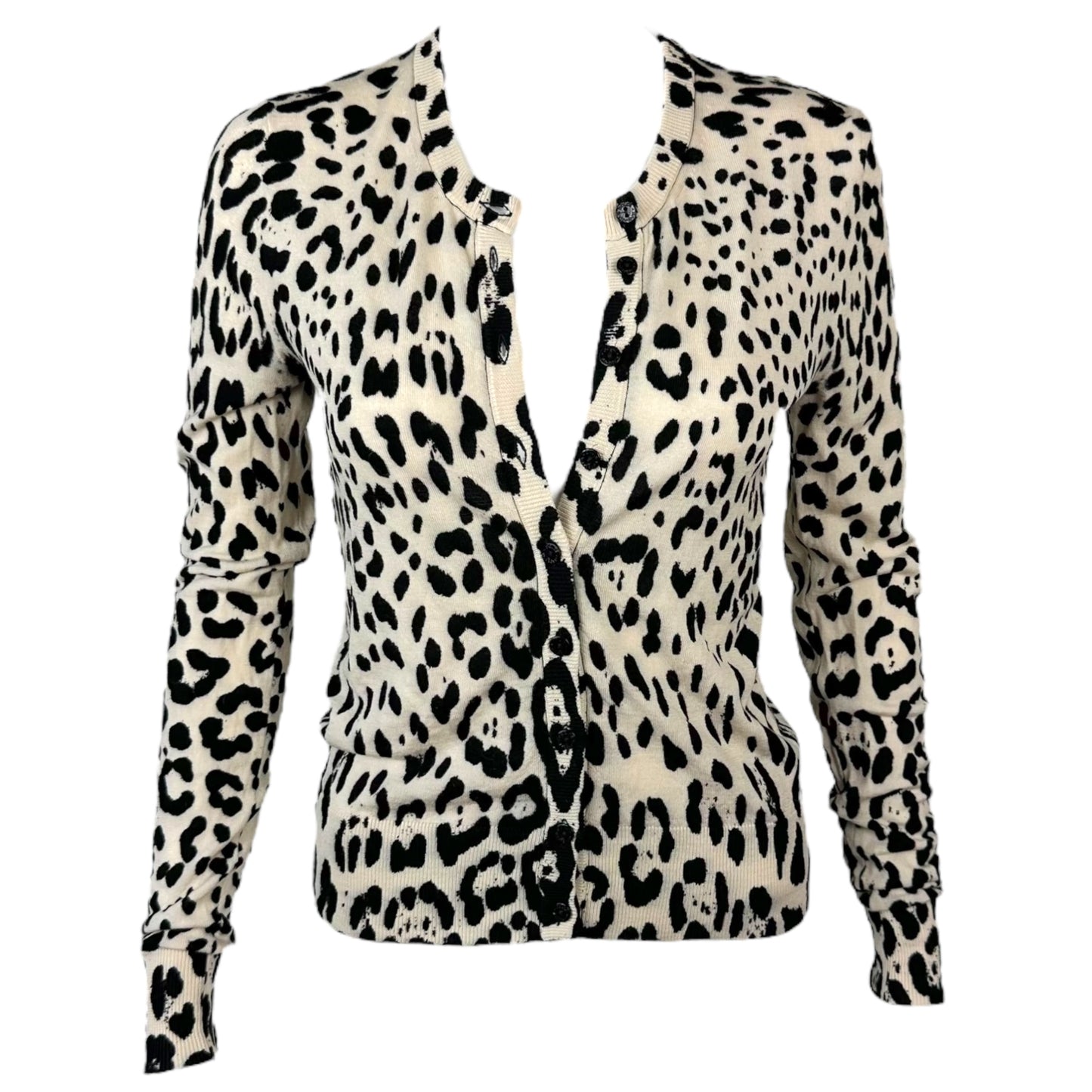 Dolce & Gabbana Leopard Print Wool Cardigan