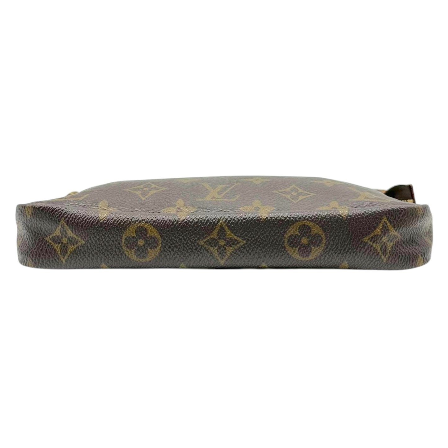Louis Vuitton Monogram Pochette Bag Brown Leather