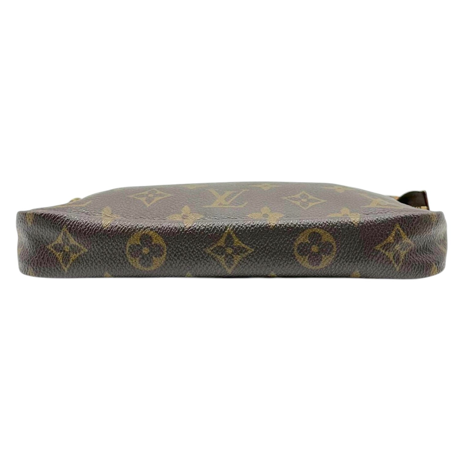 Louis Vuitton Monogram Pochette Bag Brown Leather