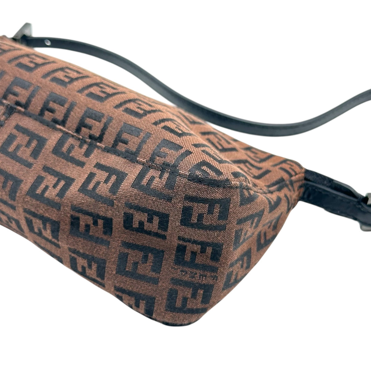 Fendi Pochette Bag Black Brown Zucchino Monogram