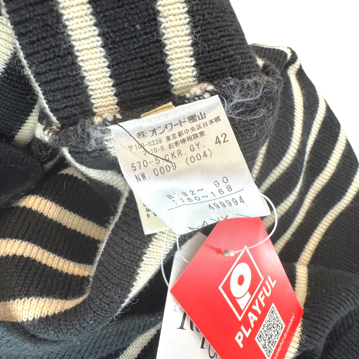 Jean Paul Gaultier Turtleneck Sweater Black White Stripes