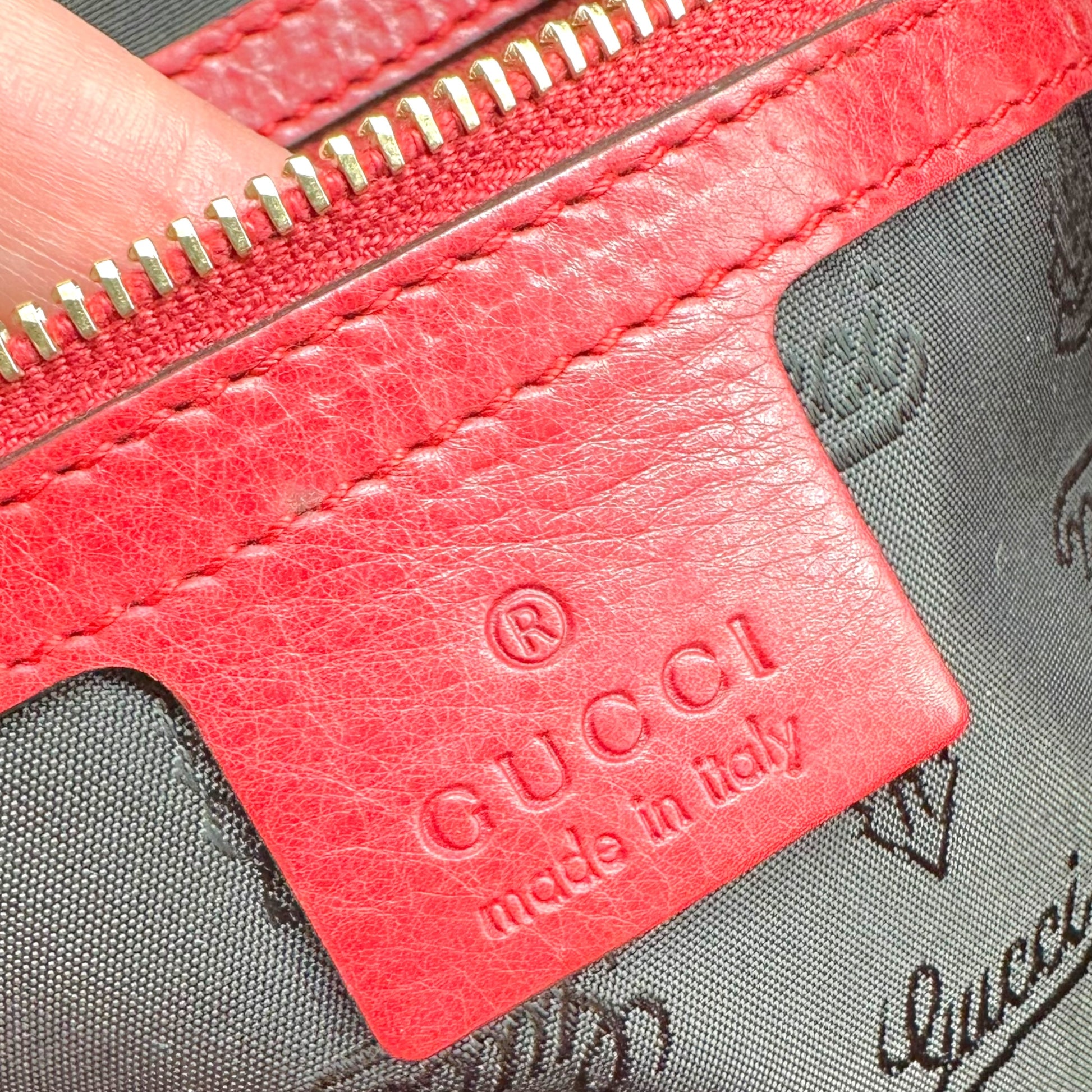Gucci Python Hysteria Clutch Bag Red Black