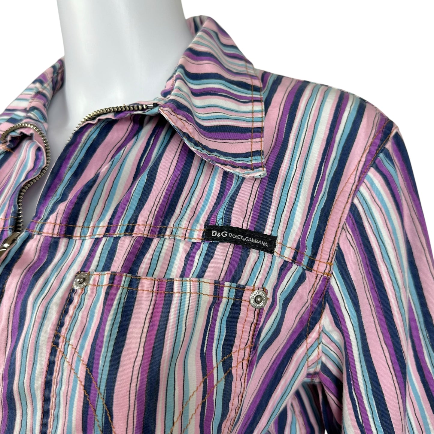 D&G Dolce & Gabbana Multicolor Striped Jacket