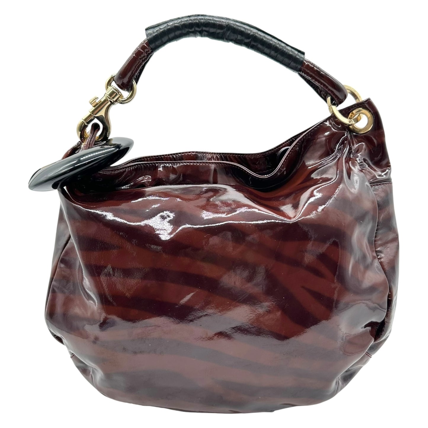 Jimmy Choo Tiger Print Patent Leather Hobo Bag