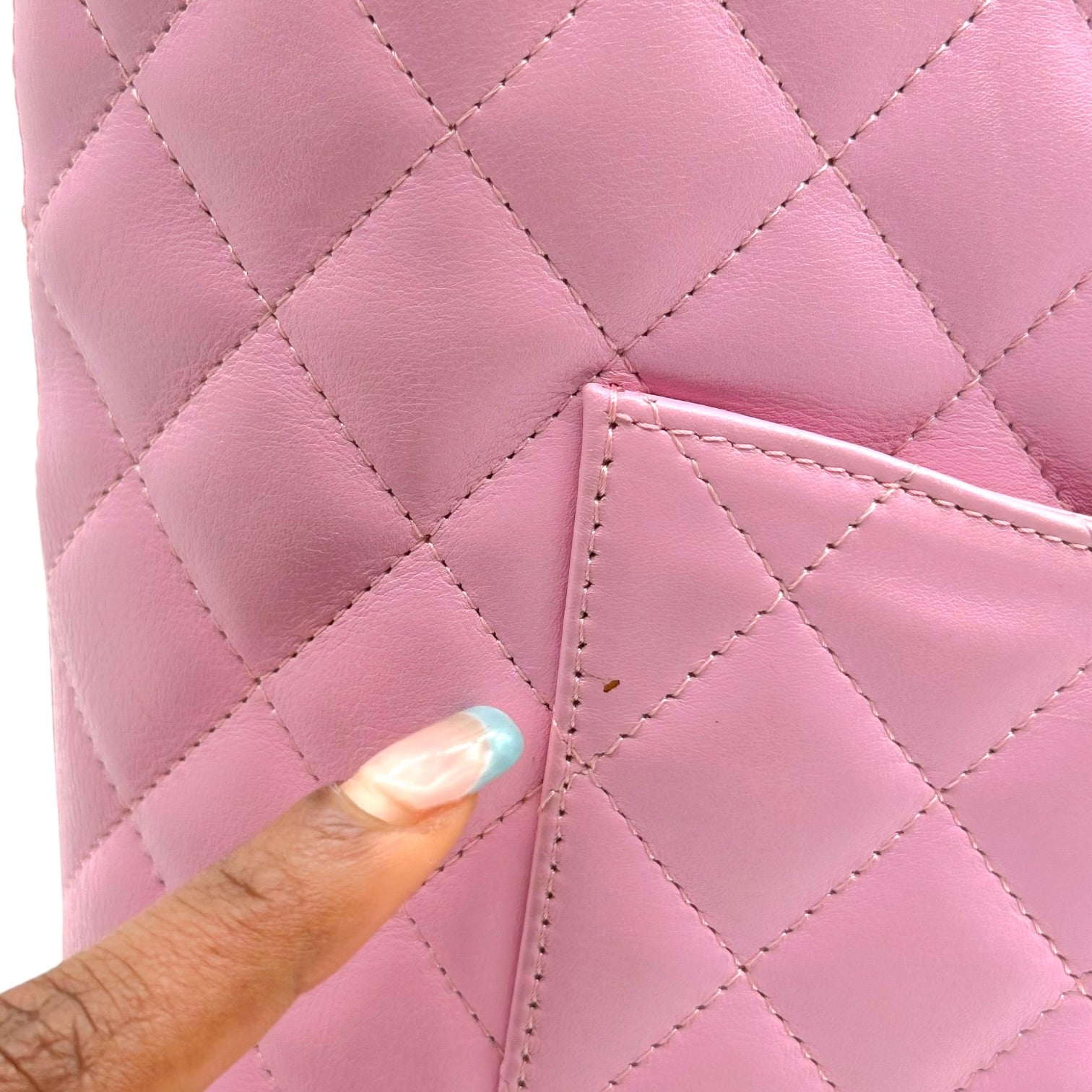 Chanel Small Tote Bag Pink Black Cambon Matelasse