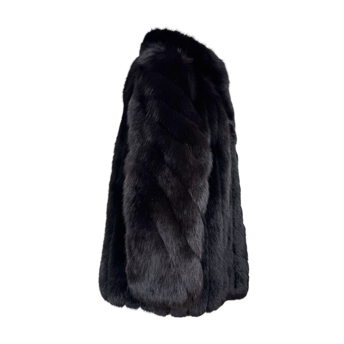 Emba Black Faux Fur Coat 1990s Vintage