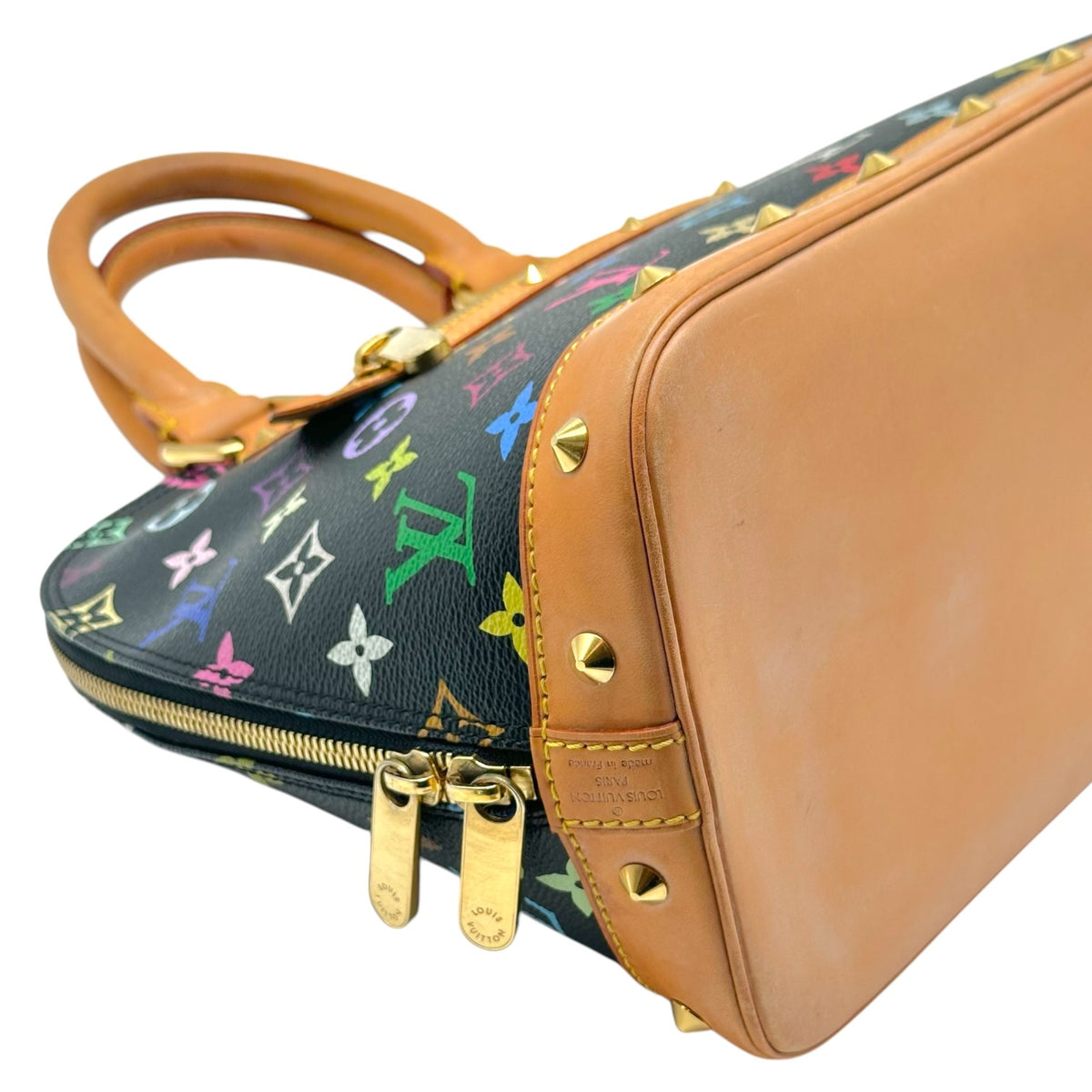 Louis Vuitton Black Multicolor Murakami Alma PM Handbag