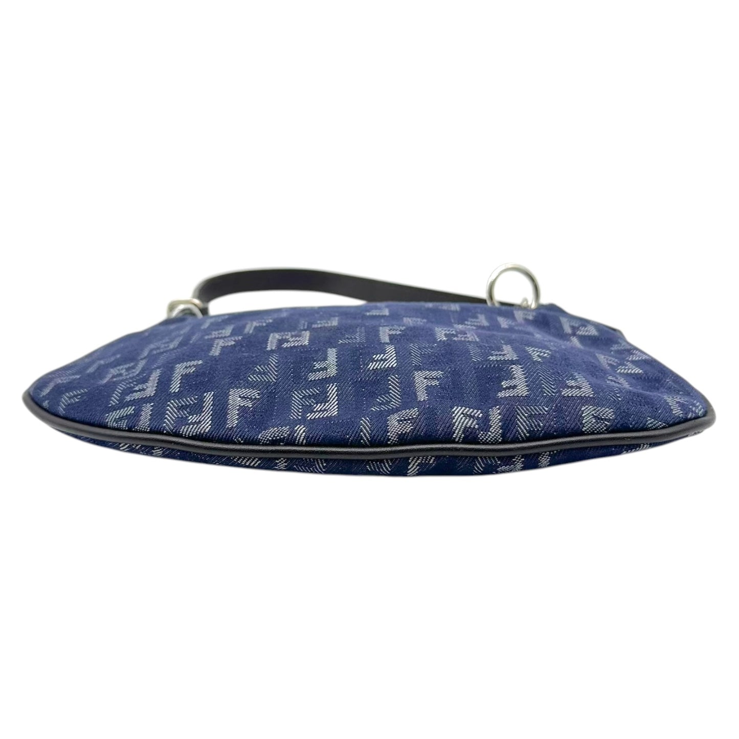 Fendi Blue Denim Zucchino Monogram Oyster Bag