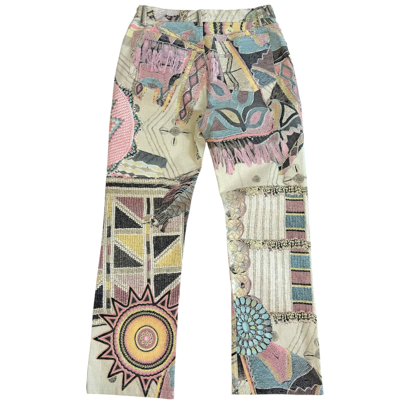 Roberto Cavalli Pastel Glitter Printed Jeans