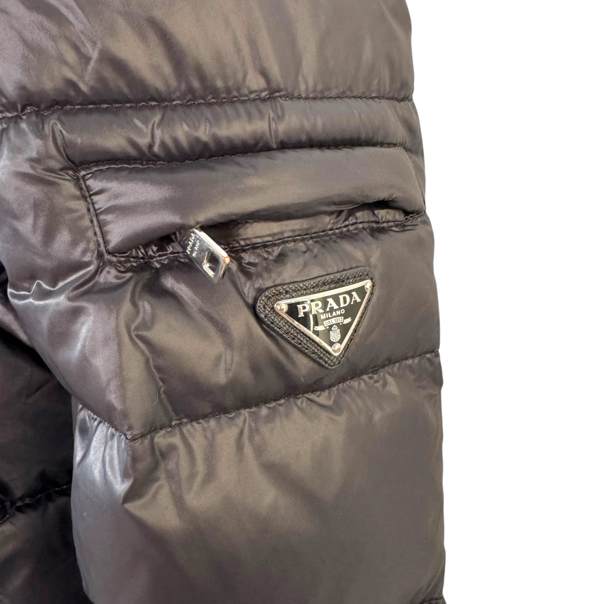 Prada Black Down Fill Quilted Puffer Coat