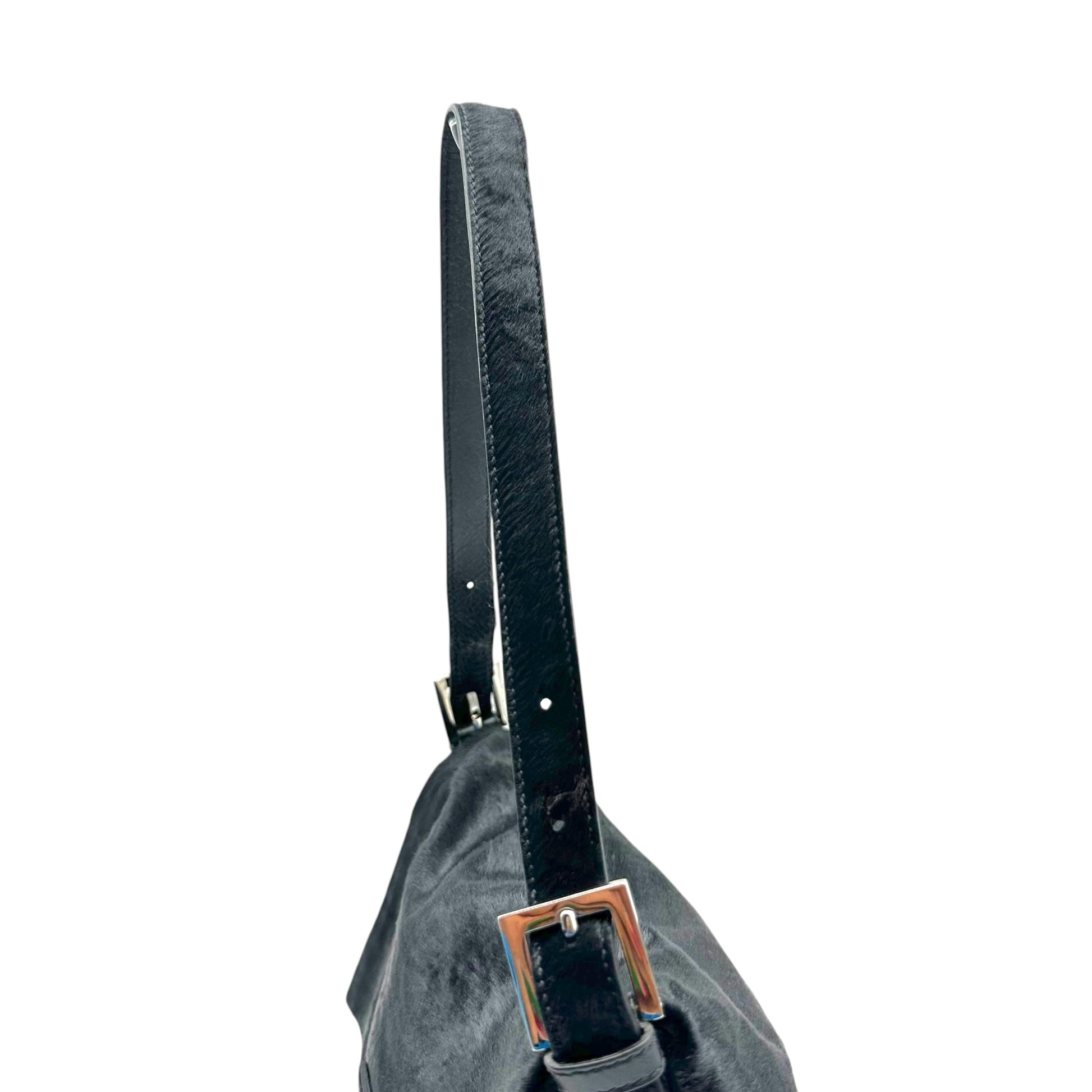 Fendi Black Ponyhair Mama Baguette Shoulder Bag