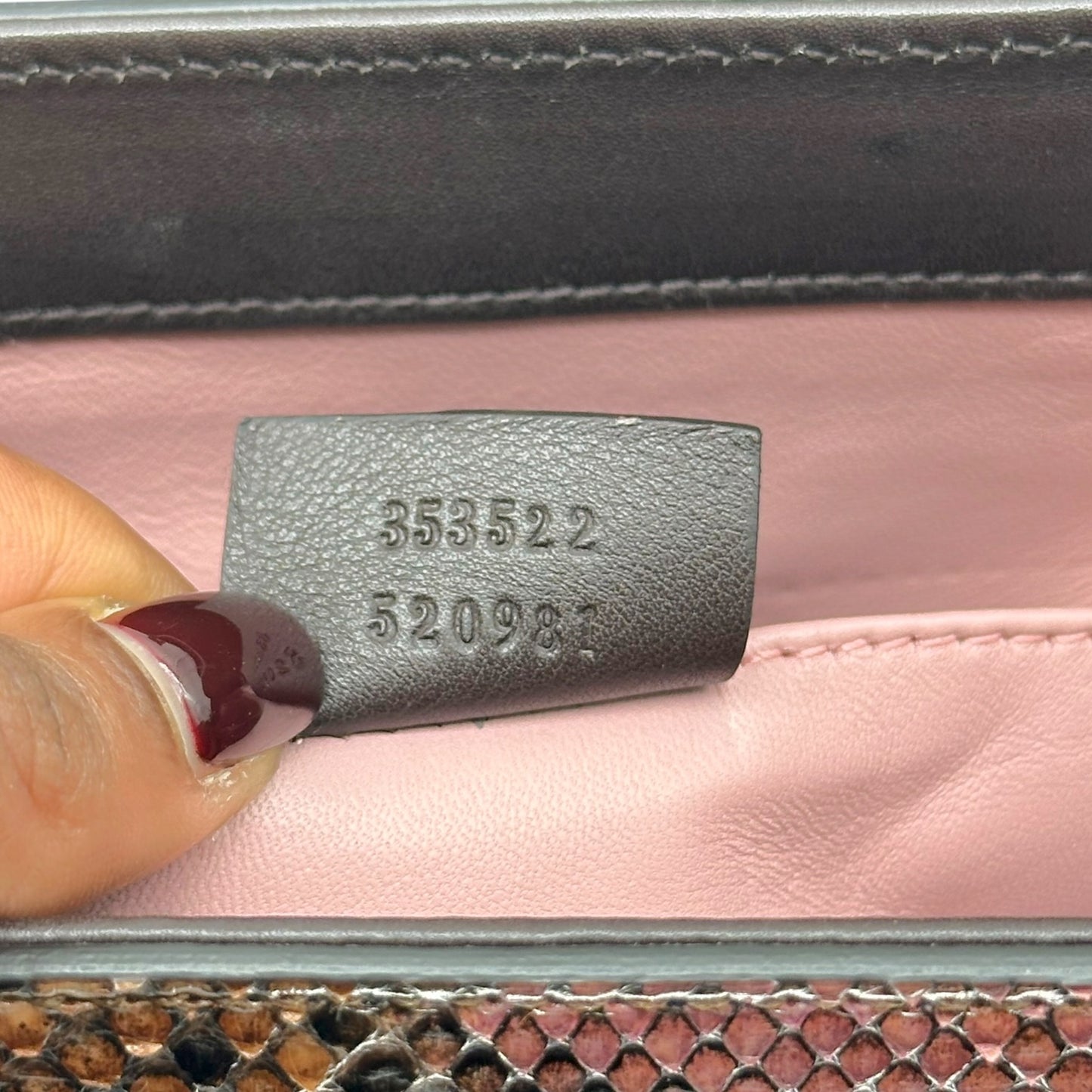 Gucci Python Bamboo Top Handle Lady Lock Bag