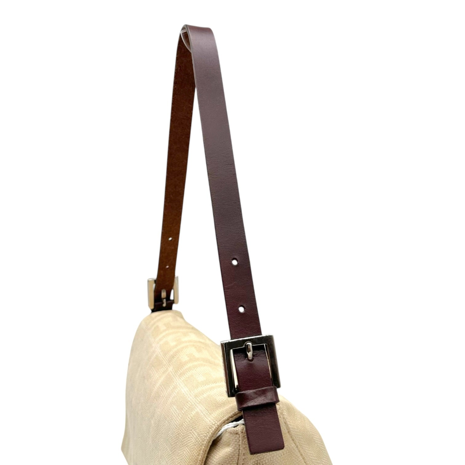 Fendi Mama Baguette Bag Ivory Brown Zucca Monogram