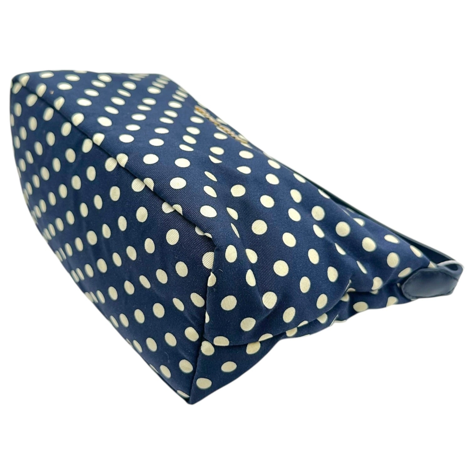 Miu Miu Polka Dot Print Pochette Bag Navy Blue White