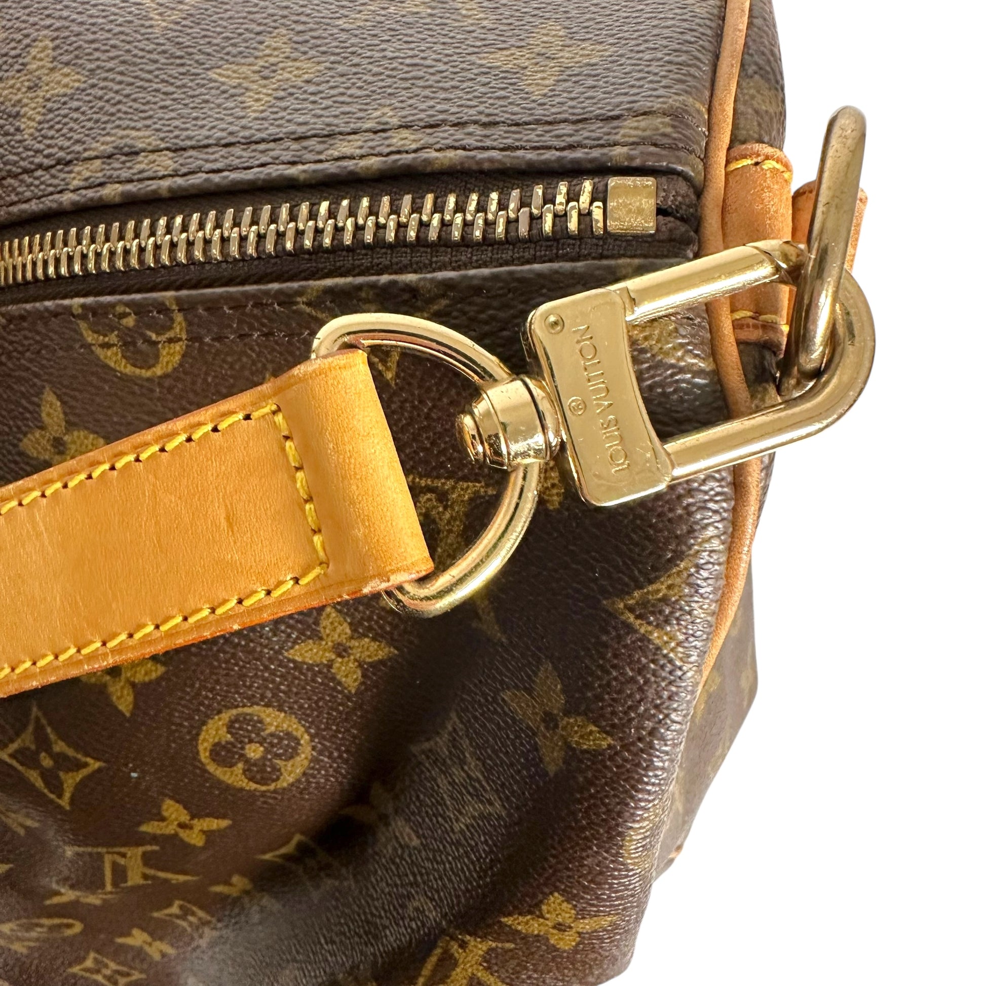 Louis Vuitton Monogram Duffle Bag Brown Leather