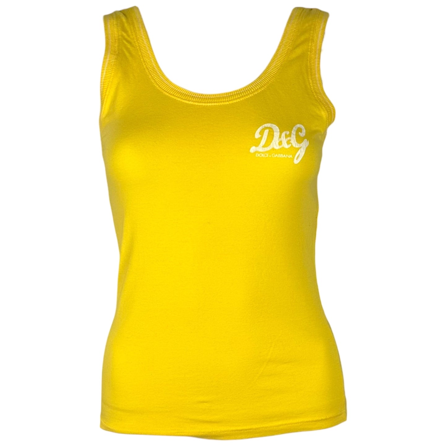 D&G Dolce & Gabbana Yellow Logo Tank