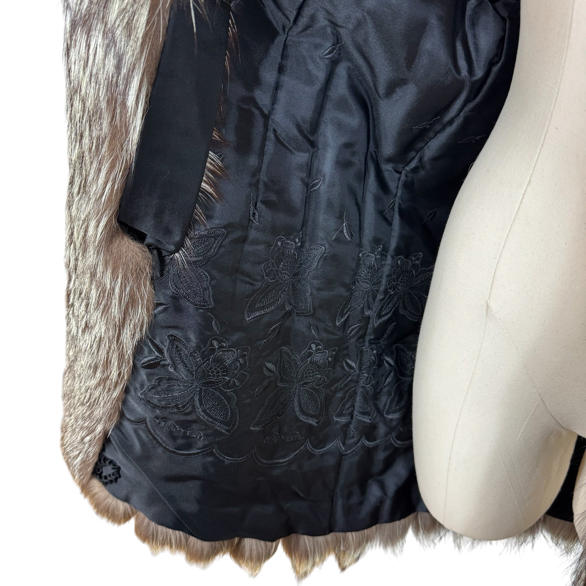 Saga Fox Silver Fox Mid-Length Coat