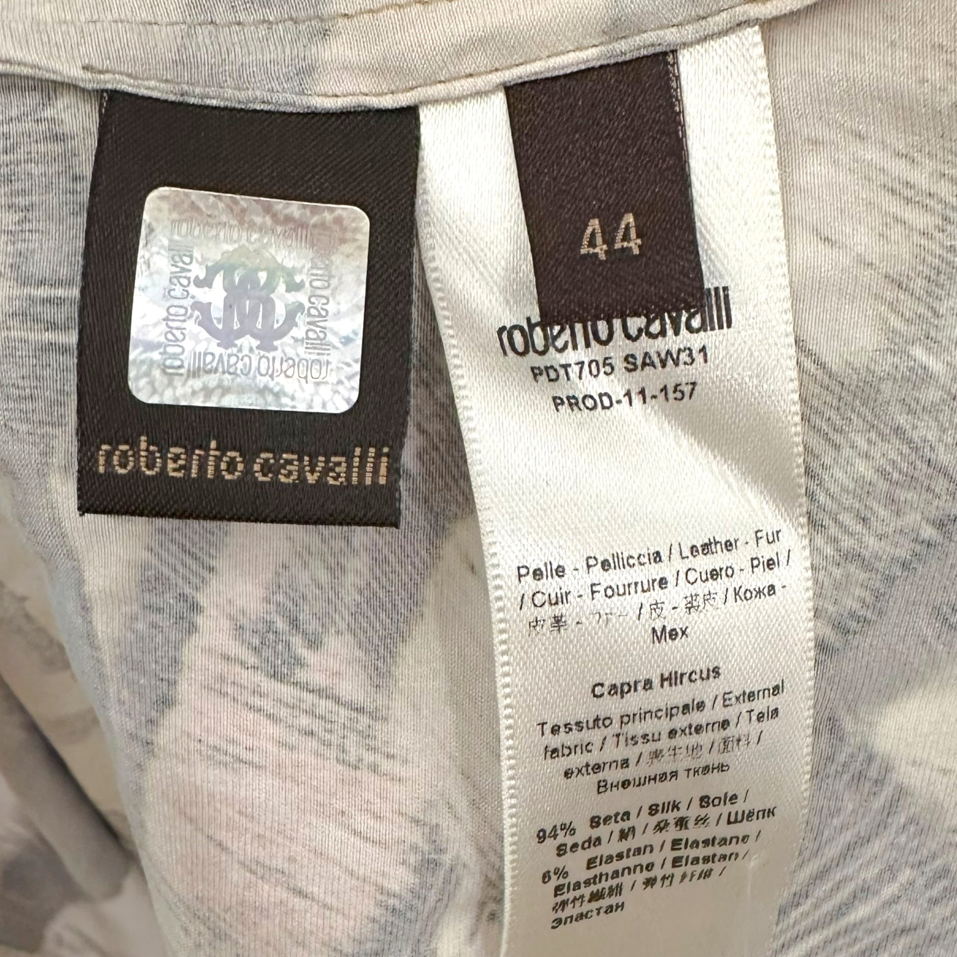 Roberto Cavalli Pink Feather Print Silk Lace Up Blouse - Outfit Repeater